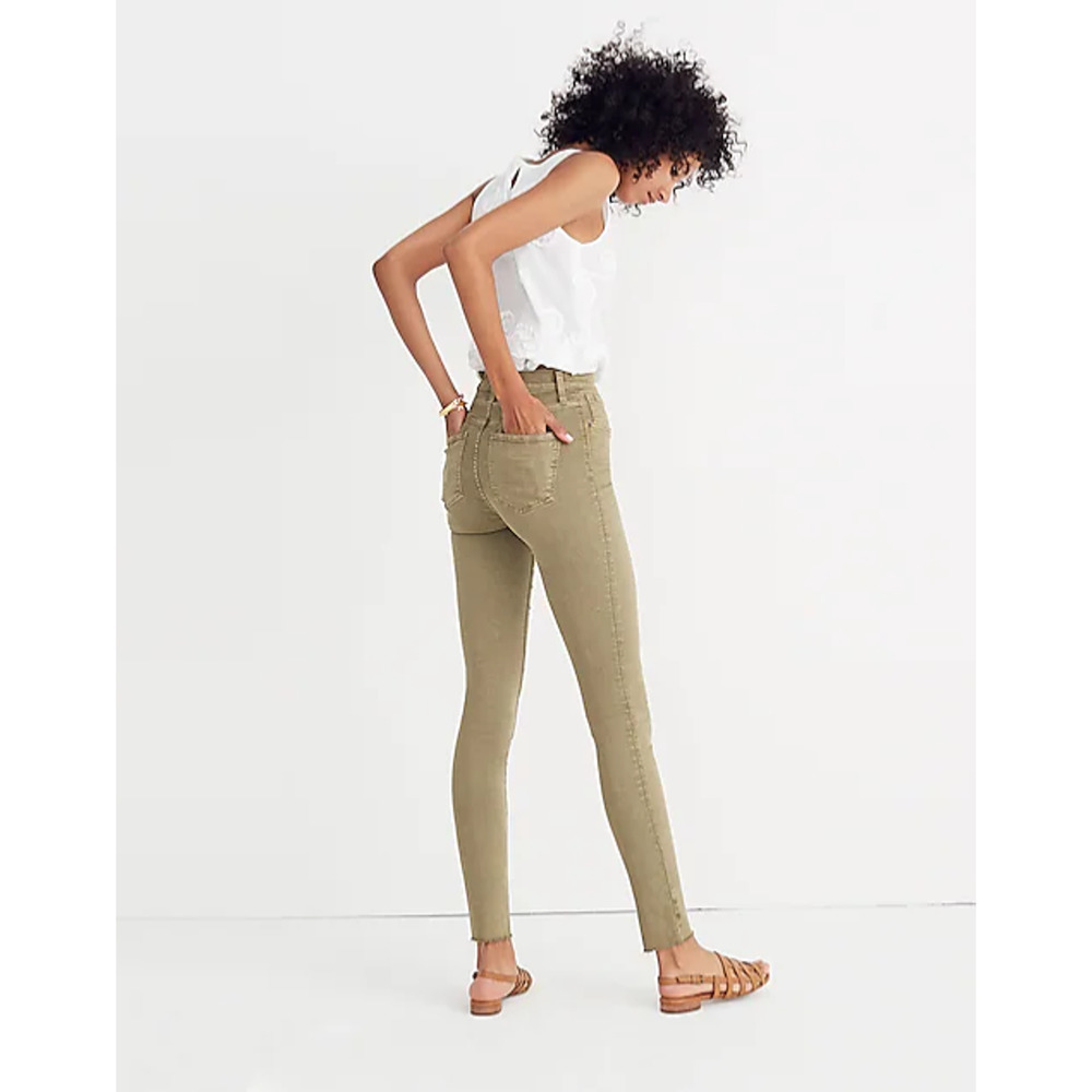 Madewell | Women's Brown 9" High-Rise Raw-Hem Skinny Jeans Size 25